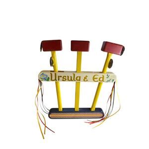 Vintage Traditional Noisemaker Wooden Matraca Gragger Personalized 13"